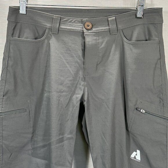 Eddie Bauer Pants Womens 8 First Ascent Gray Nylon Stretch Pull On Zip Pockets - Picture 2 of 9
